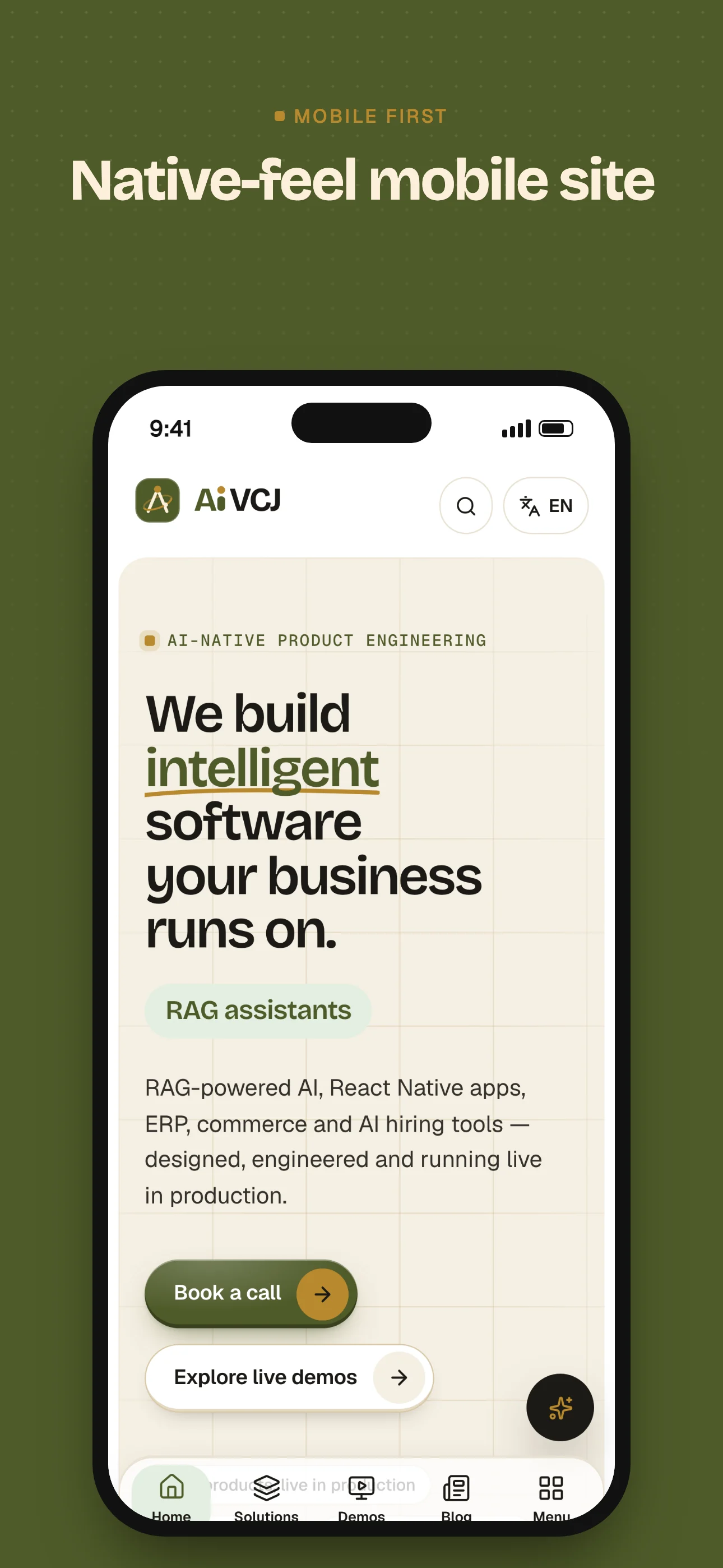 Native-feel mobile site