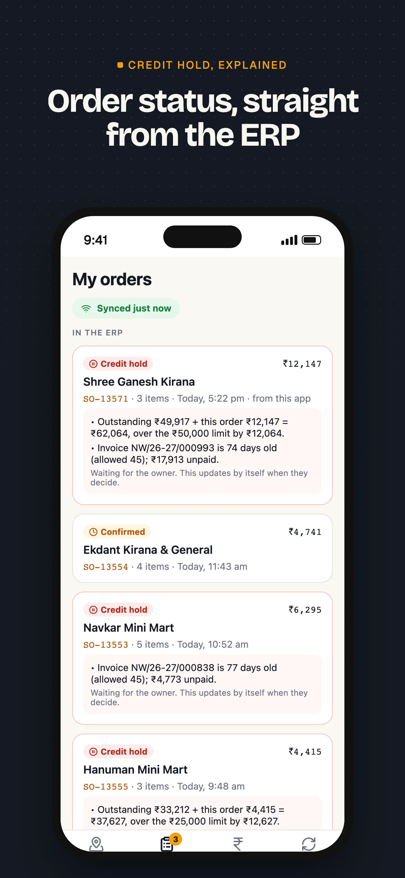 Order status, straight from the ERP