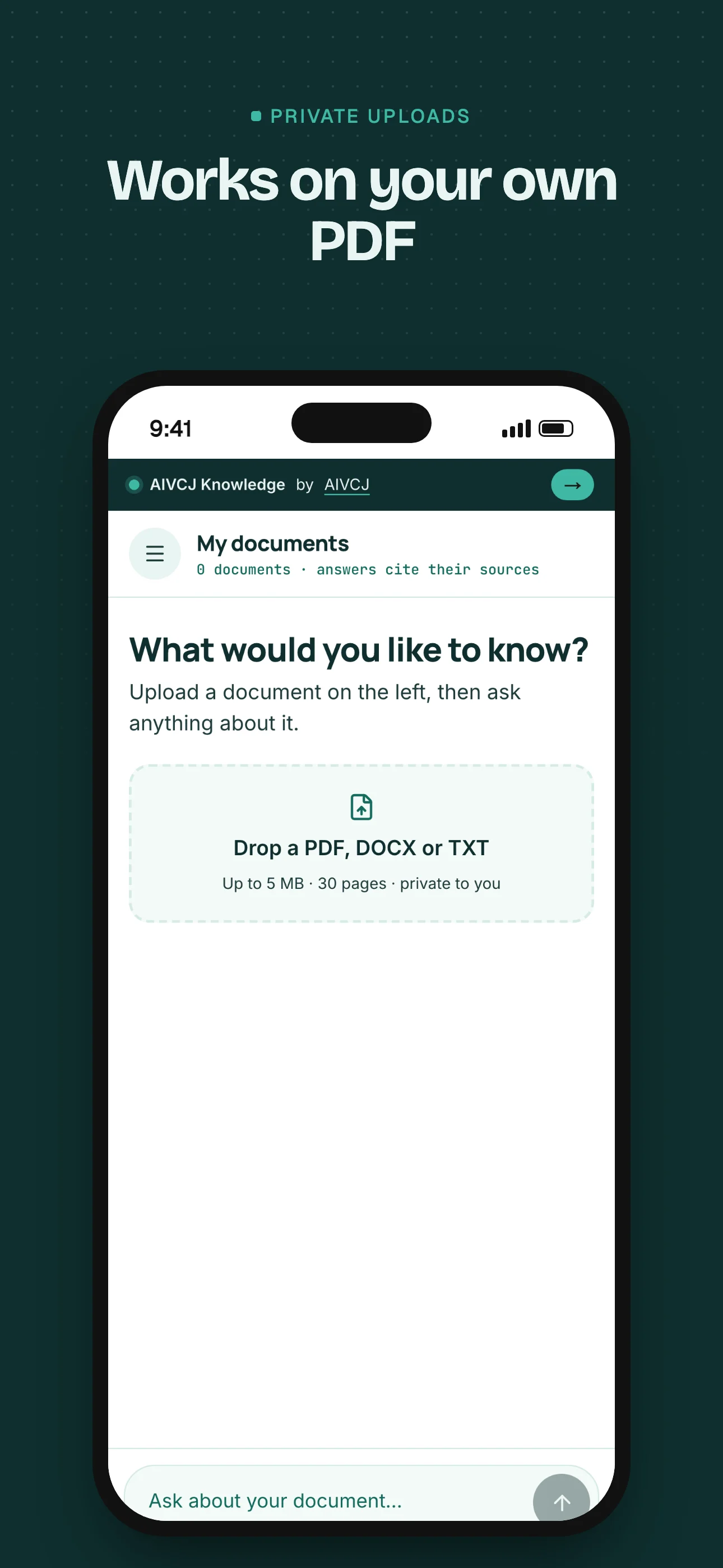 Works on your own PDF